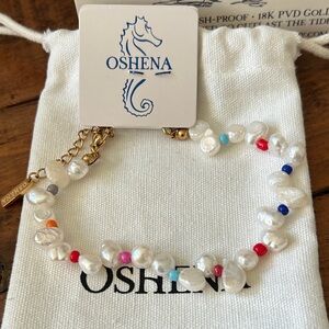 Oshena designer beachwear Pearl and Multicolor Bead Bracelet